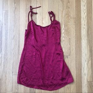 Nasty Gal Wine colored slip dress with tie straps